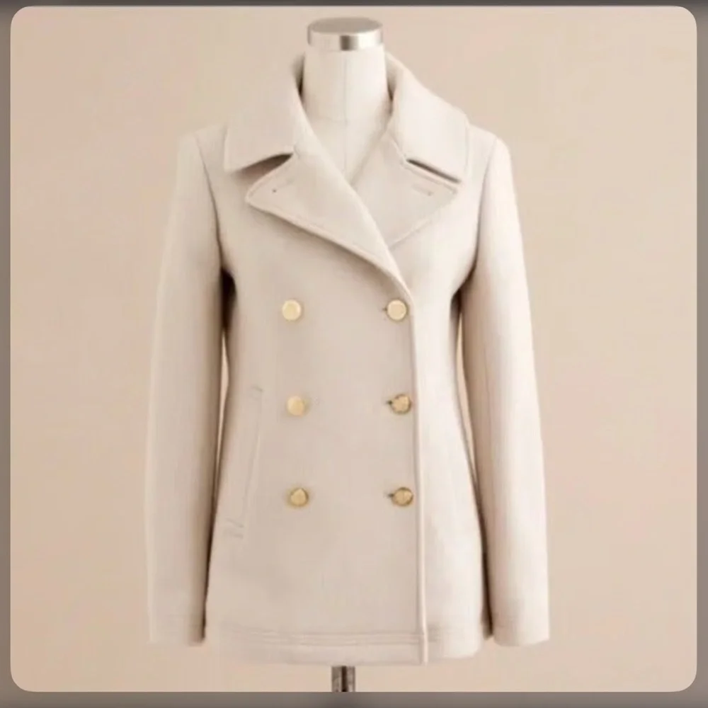 J.Crew Tall Stadium Cloth Italian Wool Majesty Peacoat 2-Tall